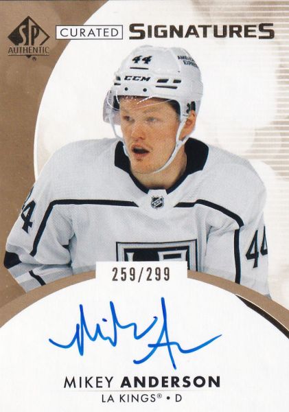 AUTO karta MIKEY ANDERSON 23-24 SP Authentic Curated Signatures /299